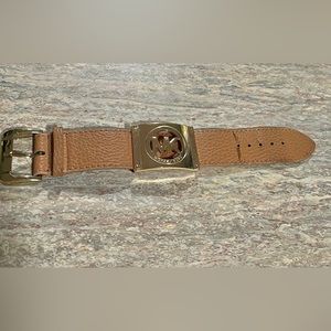 Michael Kors tan bracelet with removable name tag